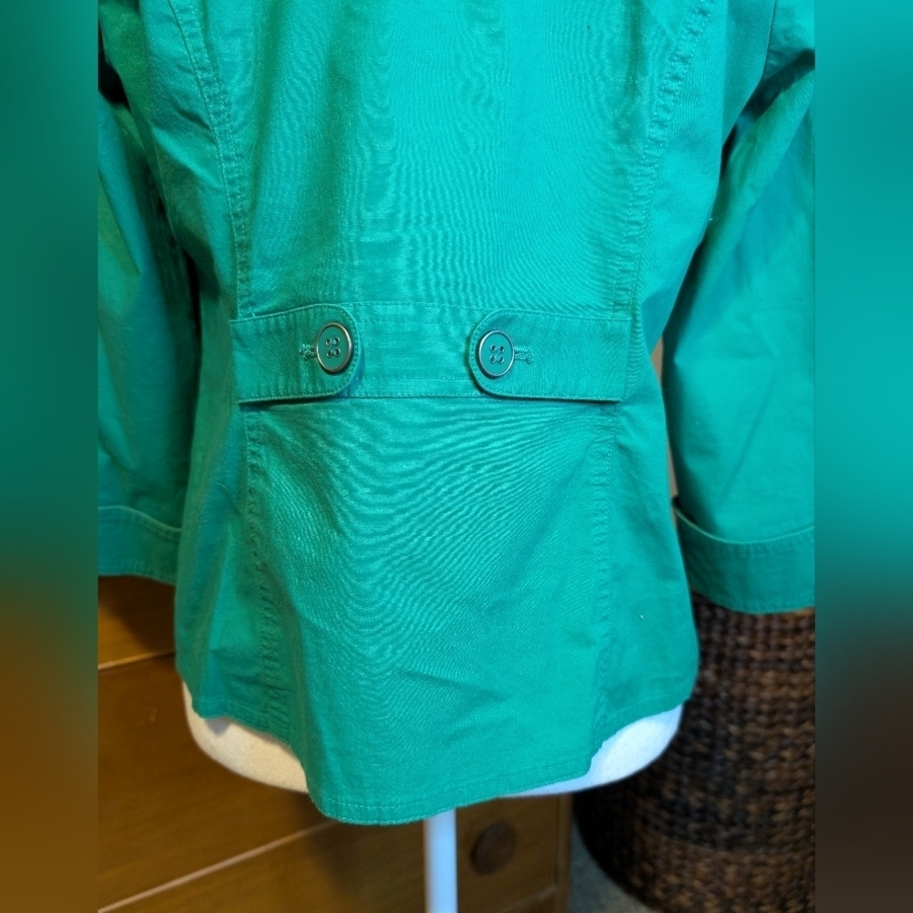 Chico’s Kelly Green 3/4 sleeve Cargo Jacket - Picture 5 of 9